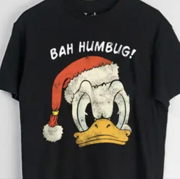 Disney  Donald Duck Black Bah Humbug T-Shirt Unisex men's M Women's L/XL - Picture 8 of 8